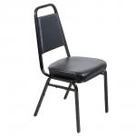 Stackable Black Frame Chair with vinyl seat (4)new<br />
<br />
$22.50<br />
<br />
